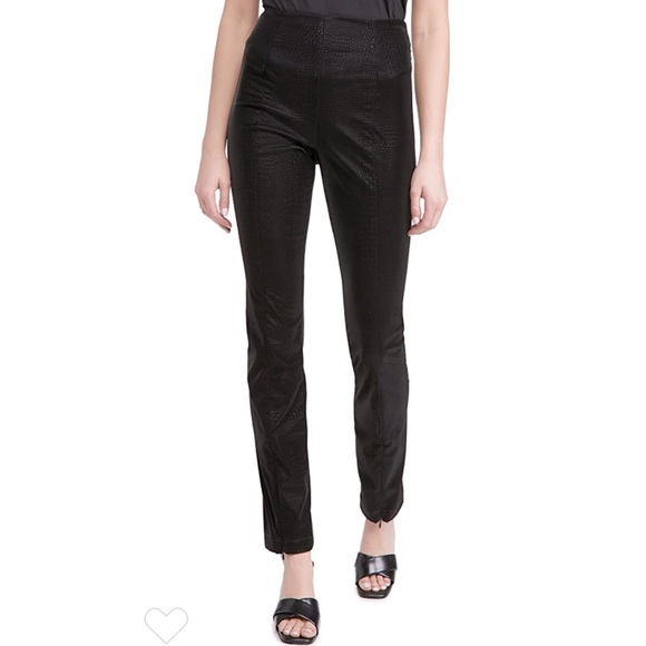 NEW Good American The Croc Exec Faux Leather Pants NWT - Picture 1 of 14